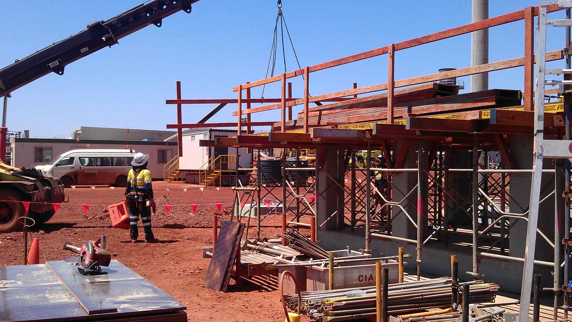 picture of work safe consultant inspecting work site